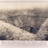 One of eight entrances to dugout, Bois de Chaume, bottom of dugout two flights of stairs below where soldier is standing, or about sixty-five ft., accomodating about fifteen hundred men.