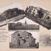 Donnevaux : Ambulance Company dressing station ; wrecked building, prison-camp barb-wire fence in foreground ; Heart of villiage [i.e. village] ; Ruined church.