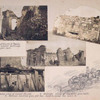 Interior of church at Saulx, showing the interior barricade of machine gun nest ; Exterior view of ruined church ; Outside view of machine gun nest ; German machine gun pillbox, built to sweep the main street.