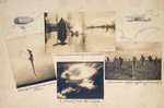 Burning sausage, or observation balloon ; Hand grenade exploding in shallow water ; American advancing thru German wire ; A scene from the clouds.