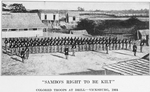 Sambo's right to be kilt" ; Colored troops at drill - Vicksburg, 1864.