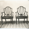 Mahogany chairs, Heppelwhite [i.e. Hepplewhite], used at Mt. Vernon.