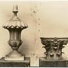 Urn from Waite house, Salem, designed by McIntire; capital form Pickman house, Salem, 1743.