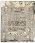 Sampler of cross-stitch, made by Mary Mason Peale, Salem, 1775.