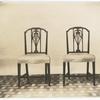 Chairs used at Mt. Vernon, black wanut, Sheraton style.
