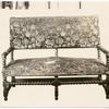 Turned upholstered settee.