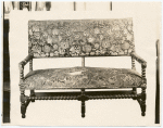 Turned upholstered settee.