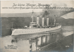 Der kleine Kreuzer Königsberg, welcher nach tapferem Ringen gegen eine grosse Uebermacht in Ostafrika wrack geschossen wurde.