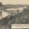 Die gesprengte Eisenbahnbrücke vor der Festung Grodno.