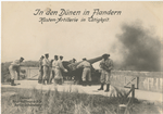 In den Dünen in Flandern Küsten-Artillerie in Tätigkeit.