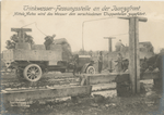 Trinkwasser-Fassungsstelle an der Isonzofront. Mittels Autos wird das Wasser den verschiedenen Truppenteilen zugeführt.