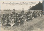 Deutsche Maschinengewehr-Abteilung im Westen mit erbeuteten russischen Maschinengewehren.