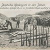 Deutsches Heldengrab in den Dünen, das mit Sandsäcken befestigt ist, um vor feindlichen Kugeln geschützt zu sein.