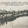 Stimmungsbild vom Aisne-Kanal (Frankr.) Links die berüchtigte Zuckerfabrik Candi, um welche unglaublich blutige Kämpfe stattgefunden haben.