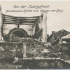 Von der Isonzofront. Zerschossene Kirche und Häuser on Görz.