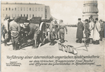 Vorführung einer österreichisch-ungarrischen Haubitzenbatterie vor dem türkischen Kriegsminister Enver Pascha und Offizieren des Generalstabes in Konstaninopel.