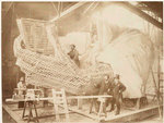 Construction of the skeleton and plaster surface of the left arm and hand of the Statue of Liberty