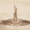 Photograph of a drawing of the Statue of Liberty in Upper New York Bay