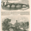 The TWA Brigs of Ayr - The Auld Brig of Doon, with Burns' monument and a glimpse of Aloway Kirk in the distance. [The Illustrated London News, Jan. 29, 1859, pg. 117]