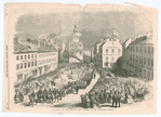 The Burns centenary festival - The procession in the High-Street, Dumfries, The Illustrated London News, Feb. 5, 1859, pg. 129.