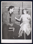 Martin Brooks and Barbara Bel Geddes in rehearsal for the stage production Burning Bright
