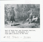 Duel of Aaron Burr and Alexander Hamilton, July 11, 1804, Weehawken, N.J. From Lamb's History of New York.