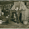 John Burroughs [at the log cabin with a friend].