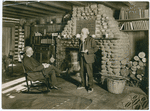 John Burroughs [at the log cabin with a friend].