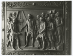 Laying the corner stone of the Capitol, Sept. 3, 1793 - after a panel on one of the bronze doors. Capitol building, Washington, sculptured by Randolph Rogers.