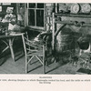 Slabsides. Interior view, showing fireplace in which Burroughs cooked his food, and the table on which he did his writing. [from 'Natural History, Sept. - Oct. 1931, pg. 503].