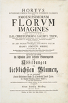 Hortvs, nitidissimis omnem per annvm svperbiens floribv s : sive, Amoenissimorvm florvm imagines ... [Title page, V. 3]