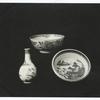 Chinese porcelain vase, dish and bowl. Formerly in the Washington Collection at Mt. Vernon. (Smithsonian Institution, Dept. of History ).