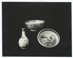 Chinese porcelain vase, dish and bowl. Formerly in the Washington Collection at Mt. Vernon. (Smithsonian Institution, Dept. of History ).