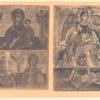 Bozhiia Mater' Odigitriia s predstoiashchimi arkhangelami Mikhailom i Gavriilom; sv. Georgii i b) sv. Fekla ; Sv. Arkhangel.