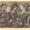 Bozhiia Mater' tipa Odigitrii, s pripisnymi sv. Georgiem i sv. Nikolaem.