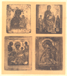 Ikona Tikhvinskoi Bozhiei Materi ; Bogomater', sidiashchaia na prestole ; Obraz Presviatyia Bogoroditsy Moldavskiia "Protsvetshiia" ; "Obraz Presviatyia Bogoroditsy Akidimskiia."