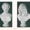 Marble bust of Robert Browning, and marble bust of Elizabeth Barrettt Browning. By Story.