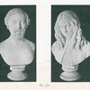 Marble bust of Robert Browning, and marble bust of Elizabeth Barrettt Browning. By Story.