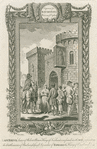 Lady Bruce, sister of Robert Bruce King of Scotland, confined in a cage, exposed on the Battlements of Roxburgh Castle by order of Edward I King of England