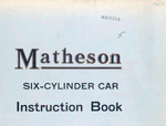 Matheson six-cylinder car: Instruction book [Front cover].