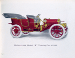 Moline 1909 Model "K" Touring car, $ 2500 ; Specifications of Model "K".