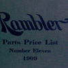 Rambler; Parts price list; Number eleven, 1909 [Front cover].