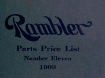 Rambler; Parts price list; Number eleven, 1909 [Front cover].