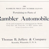 1909 Rambler price list; Number eleven, pertaining to parts of Rambler automobiles [Title page].