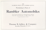 1909 Rambler price list; Number eleven, pertaining to parts of Rambler automobiles [Title page].