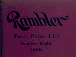Rambler parts price list; Number eight, 1909 [Front cover].