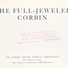 The full-jeweled Corbin; The Corbin Motor Vehicle Corporation, New Britain, Conn. [Title page].
