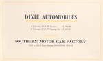 Dixie automobiles; 4 cylinder, 35 - h.p. Roadster, $ 1500.00; 4 cylinder 35 - h.p. Touring car, $ 1,500.00 [Title page].