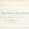 The Marmon Roadster; Catalogue No. 830-B; Nordyke & Marmon Company, Indianapolis, Ind., U.S.A. [Title page].