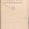 Electric carriages, 1909 [Front cover].
